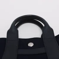エルメス サックアーネPM キャンバスxレザー ネイビー シルバー金具