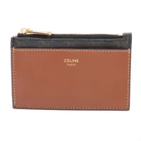 セリーヌ トリオンフキャンバス ジップ付きカードホルダー PVC×レザー