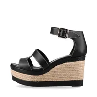 エルメス イラナ レザー ウェッジソールサンダル 36 レディース