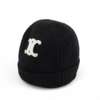 セリーヌ ロゴ ニットキャップ ウール ブラック A1774242｜中古