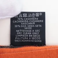 エルメス アレルトゥール マフラー カシミヤ×シルク グレー×オレンジ