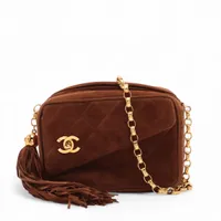 シャネル マトラッセ スエード チェーンショルダーバッグ フリンジ