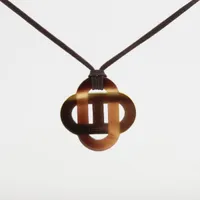 エルメス　イムス　バッファローホーン　ペンダント エルメス ペンダント バッファローホーン×ラッカーウッド ブラウン