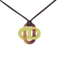 エルメス ペンダント バッファローホーン×ラッカーウッド ブラウン