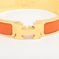 エルメス クリックH ブレスレット GP×エナメル オレンジ×ゴールド