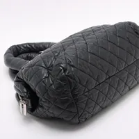 シャネル コココクーン ラムスキン ハンドバッグ ブラック シルバー