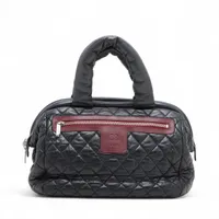 シャネル コココクーン ラムスキン ハンドバッグ ブラック シルバー