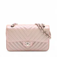 シャネル Vステッチ キャビアスキン ダブルフラップ ダブルチェーン