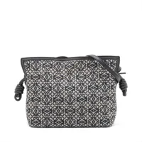 美品○ロエベ ミリタリー メッセンジャーバッグ アナグラム バイカラー