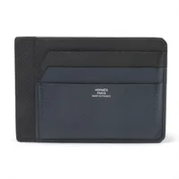 エルメス Hセリエ シェブルミゾル カードケース ブラック×オレンジ B