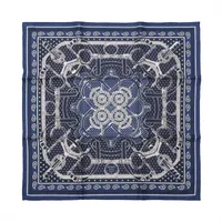 エルメス カレ45 Cheval Turcトルコの馬 スカーフ シルク ライトブルー