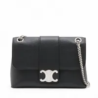 セリーヌ ティーンカバドゥフランス レザー ショルダーバッグ ブラック