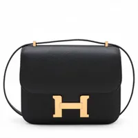 エルメス コンスタンス18 ミニ ボックスカーフ ブラック ゴールド金具