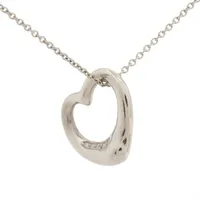 ティファニー オープンハート 5P ダイヤ ネックレス Pt950 5.8g