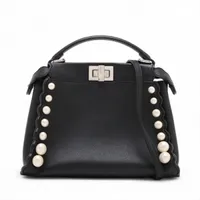 Lytyle  フェンディ バイザウェイ ラージ レザー 2WAYハンドバッグ ブラック