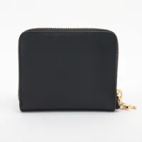 Celine small zip wallet Essential Leather Compact Wallet Black