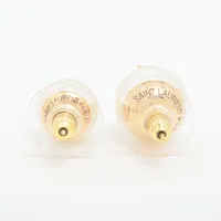 SAINT LAURENT ピアス YSL 両耳用 ピアス☆ゴールド サンローランパリ YSLロゴ ピアス(両耳用) GP×フェイクパール ゴールド