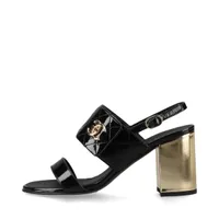 シャネル ココマーク 24C レザー×ファブリック バレエシューズ 34C