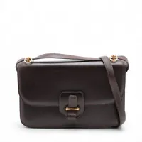 エルメス ドリー ボックスカーフ ブラウン ゴールド金具 刻印不明