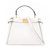 フェンディ ミニピーカブー レザー 2WAYハンドバッグ ピンク 8BN244