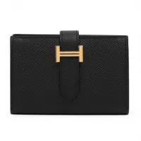 エルメス ベアンミニ ヴォーエプソン コインケース ブラック ゴールド