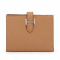 エルメス ベアンコンパクト ヴォーエプソン 二つ折り財布 ルージュ