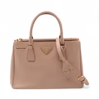 プラダ ガレリア レザー 2WAYハンドバッグ ピンクベージュ AP137740