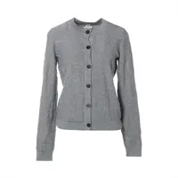 エルメス カシミヤ ノーカラージャケット 38 レディース グレー