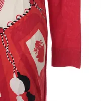 エルメス シルク ニットワンピース 34 レディース レッド 脇シミあり