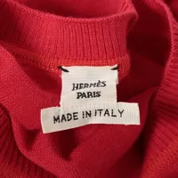 エルメス シルク ニットワンピース 34 レディース レッド 脇シミあり