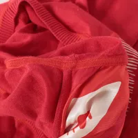 エルメス シルク ニットワンピース 34 レディース レッド 脇シミあり