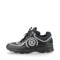 シャネル ココマーク 24B レザー×ファブリック スニーカー 36