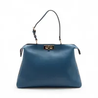 フェンディ ズッカ ソフトトランク バゲット レザー 2WAYハンドバッグ