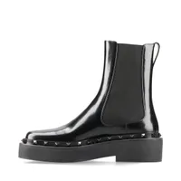 【ヴァレンティノ】サイドゴアブーツ　ロックスタッズ　黒　レザー　35.5 ヴァレンティノ ロックスタッズ レザーサイドゴアショートブーツ ブラック