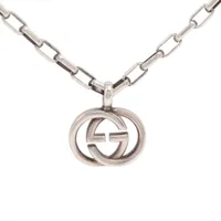 グッチ GG＆ビー エングレービング ネックレス 925 21.9g シルバー