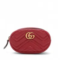 極美品　GUCCI グッチ　ボディバッグ　GGマーモント 476434 レッド グッチ GGマーモント レザー ボディバッグ レッド 476434 AP138059