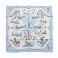 エルメス カレ90 PAPEROLES パプロール 馬車と貴族 スカーフ シルク