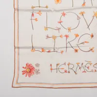 エルメス カレ70 スカーフ シルク オレンジ I LIKE FLOWERS アイライク