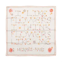 エルメス カレ70 スカーフ シルク オレンジ I LIKE FLOWERS アイライク