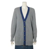 シャネル　カーディガン　水色　パイピング Cardigan - Cashmere & cotton, navy blue, light yellow & burgundy