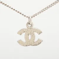 シャネル ココマーク 07V ネックレス GP×ラインストーン シルバー