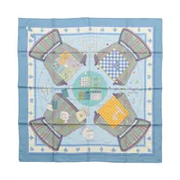 エルメス スカーフ シルク ブルー カレ90 Lanternes Ballons