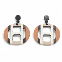 エルメス アヴァ ピアス(両耳用) 925×バッファローホーン ブラウン