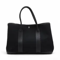 エルメス ガーデンパーティ36 PM トワルオフィシエxネゴンダ ブラック シルバー金具 □H:2004年