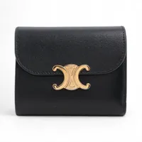 セリーヌ トリオンフ レザー コンパクトウォレット ピンク A3450879