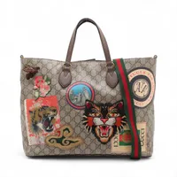 グッチ GGマーモント レザー チェーントートバッグ ブラック 524578