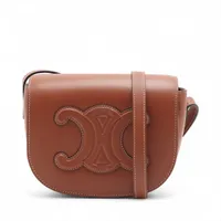 セリーヌ トリオンフ カチューシャ レザー×ファブリック ブラウン 千鳥