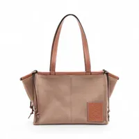 ロエベ バスケットラージ ラフィア×レザー カゴバッグ ブラウン ケン