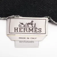 エルメス ブランケット カシミヤ ブラック×グレー AP138133｜中古