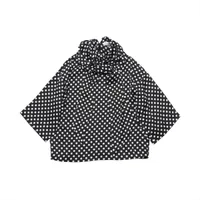 サンローランパリ アンソニー ヴァカレロ 23SS レーヨン ブラウス F34 レディース ブラック  740381 ポルカ ドット Look48